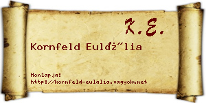 Kornfeld Eulália névjegykártya